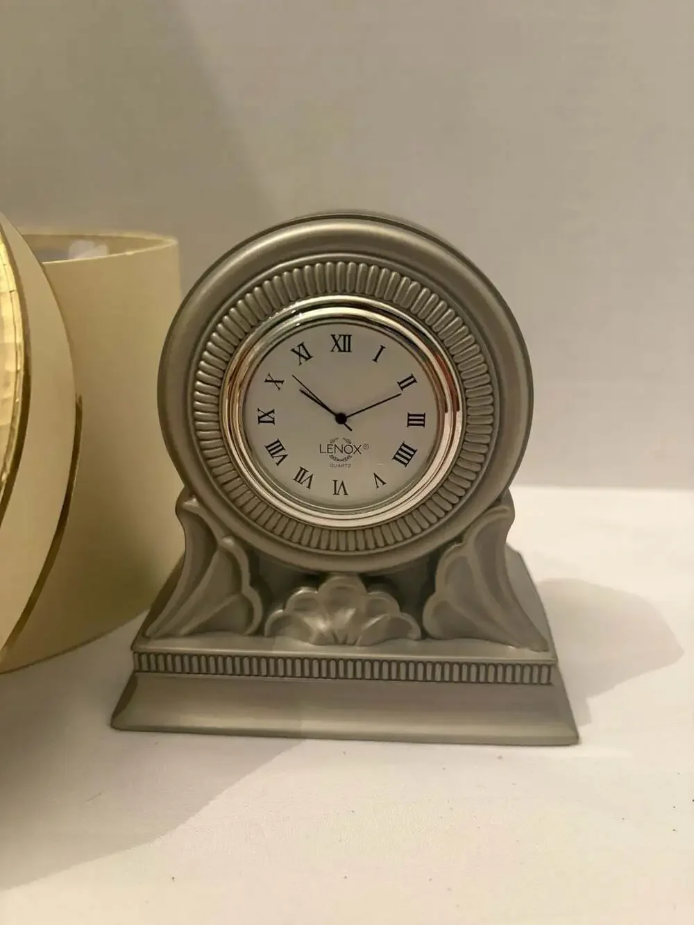 Lenox Sculpted Clock Collection Pewter Mantel Clock